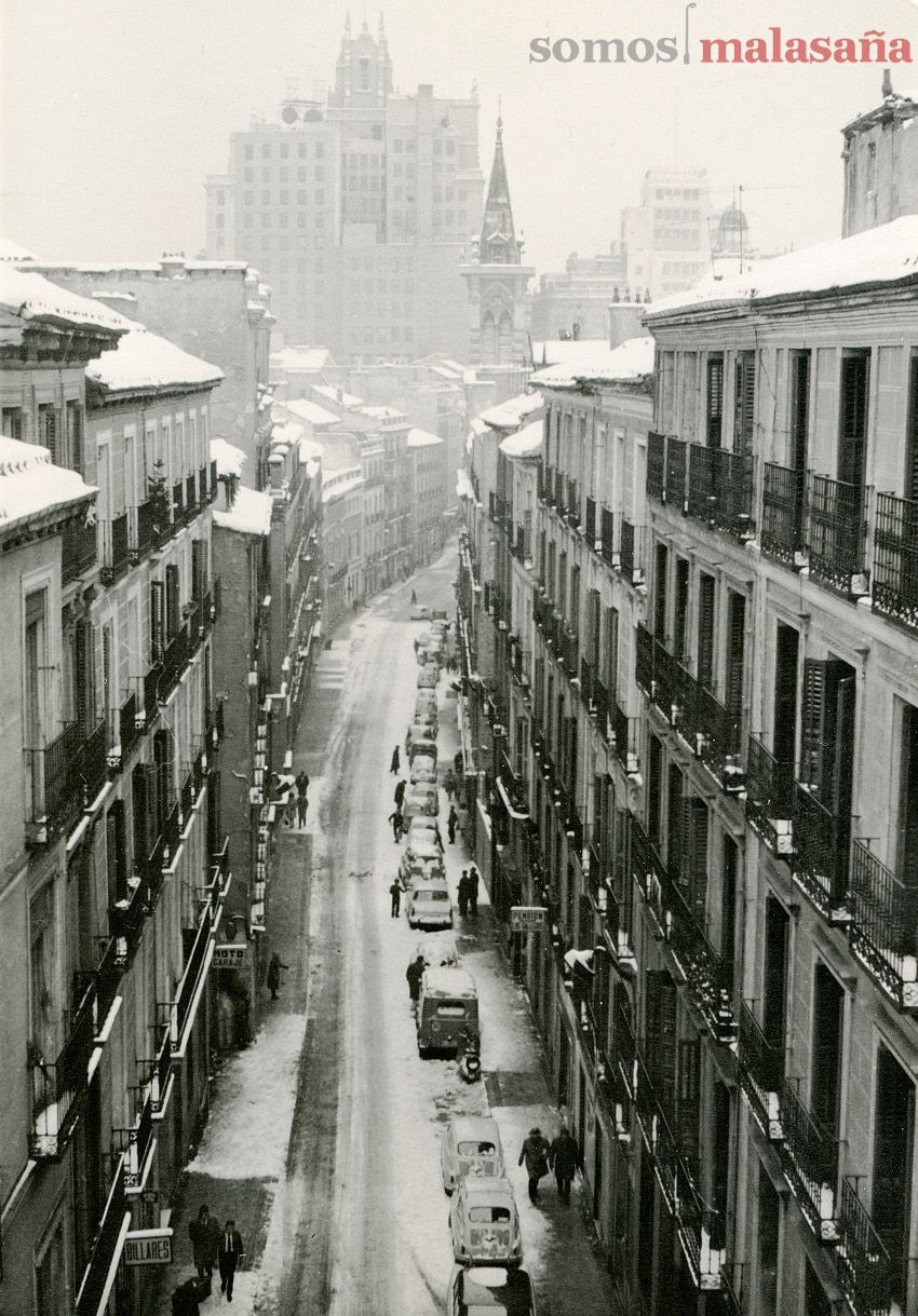 La calle Valverde nevada en 1963 | Foto: Manuel Viñuales